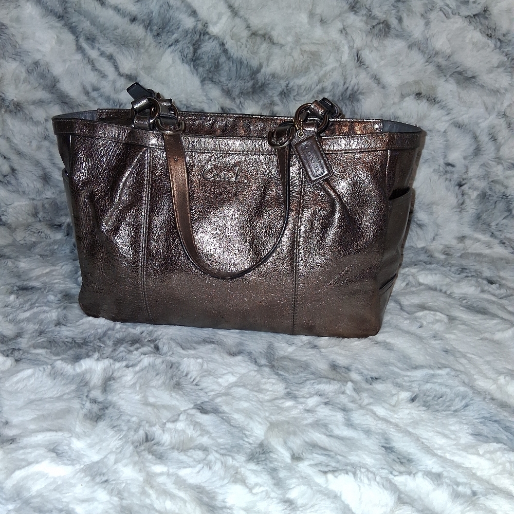 Coach Metallic Tote Bag